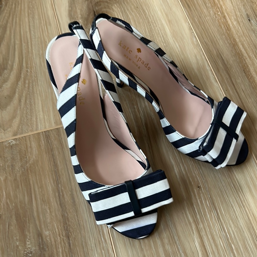 Kate Spade Celeste striped sling back heels